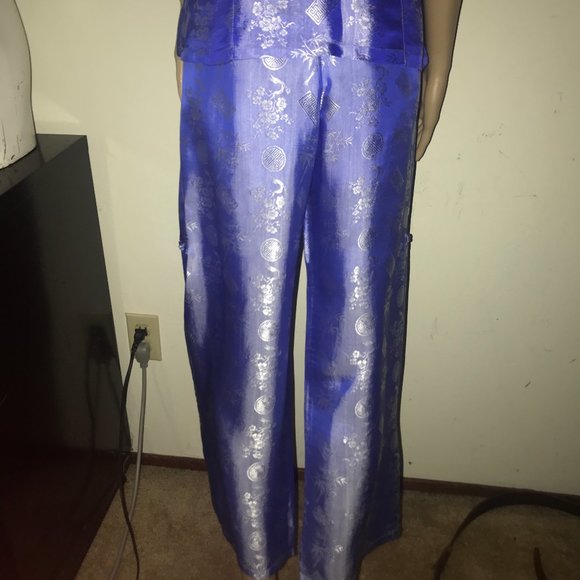 VIETNAM SILK DRAW STRING PANTS-SLIT SIDES - Picture 2 of 5